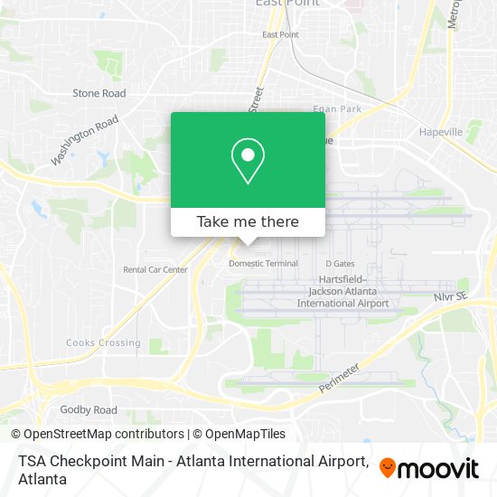 TSA Checkpoint Main - Atlanta International Airport map