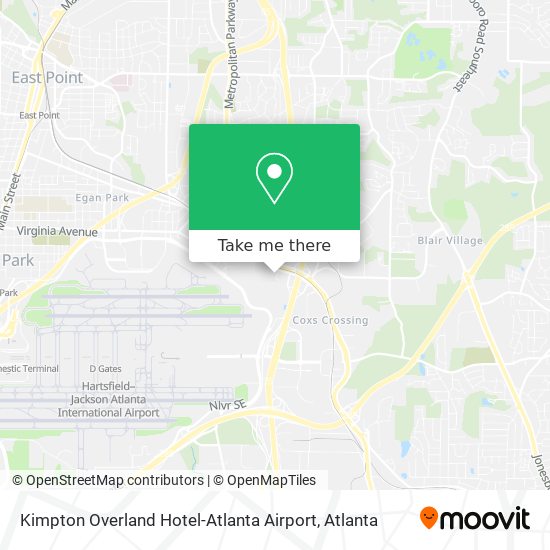 Mapa de Kimpton Overland Hotel-Atlanta Airport