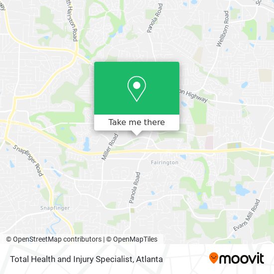 Total Health and Injury Specialist map