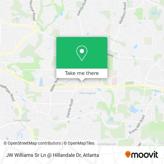 JW Williams Sr Ln @ Hillandale Dr map