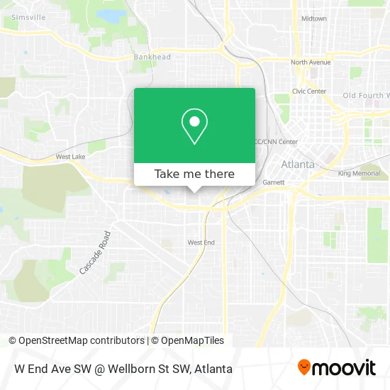 W End Ave SW @ Wellborn St SW map