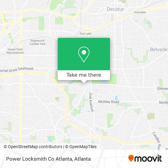 Power Locksmith Co Atlanta map