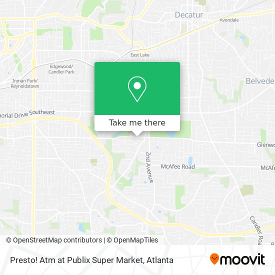 Presto! Atm at Publix Super Market map
