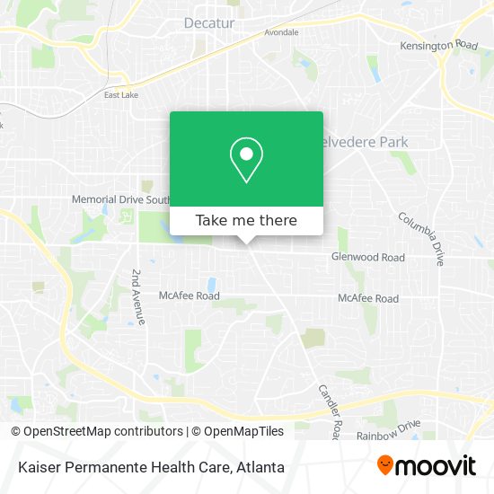 Mapa de Kaiser Permanente Health Care