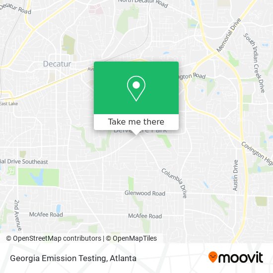 Georgia Emission Testing map