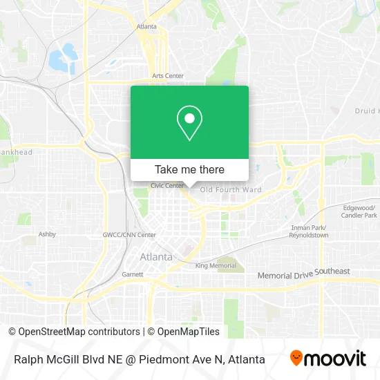 Ralph McGill Blvd NE @ Piedmont Ave N map