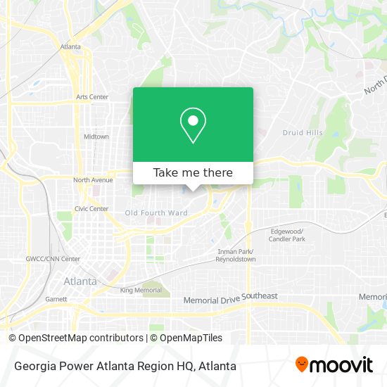 Mapa de Georgia Power Atlanta Region HQ