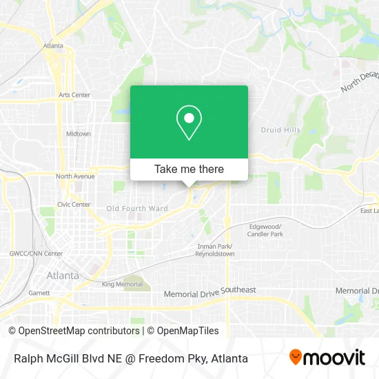 Ralph McGill Blvd NE @ Freedom Pky map