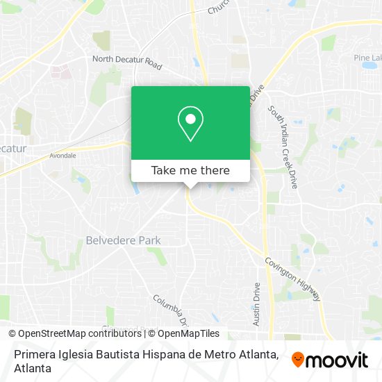 Mapa de Primera Iglesia Bautista Hispana de Metro Atlanta