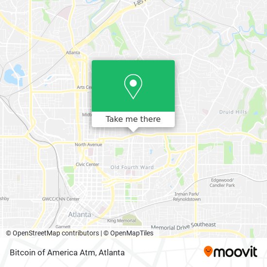 Bitcoin of America Atm map