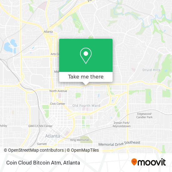 Mapa de Coin Cloud Bitcoin Atm