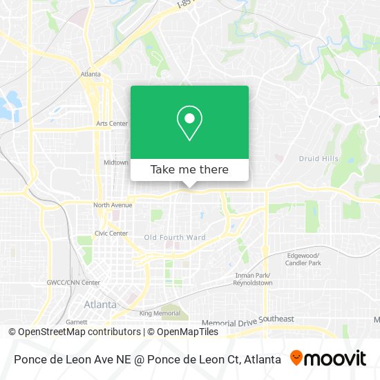 Ponce de Leon Ave NE @ Ponce de Leon Ct map