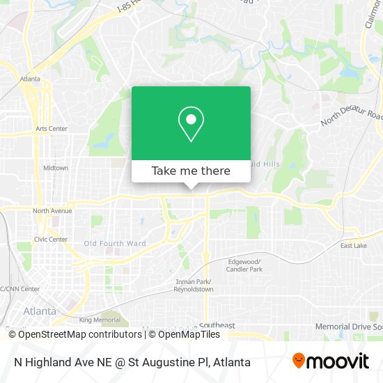 N Highland Ave NE @ St Augustine Pl map