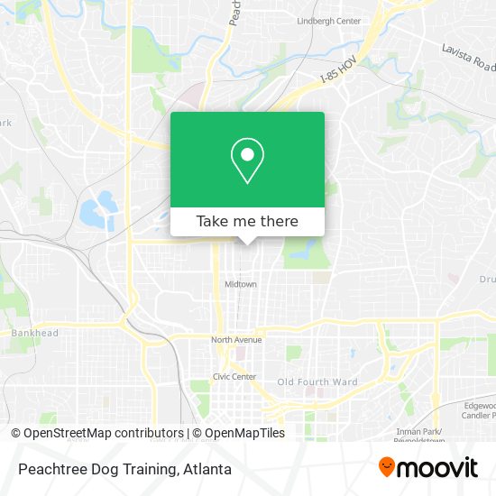 Mapa de Peachtree Dog Training