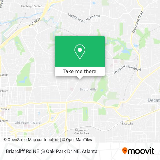 Mapa de Briarcliff Rd NE @ Oak Park Dr NE