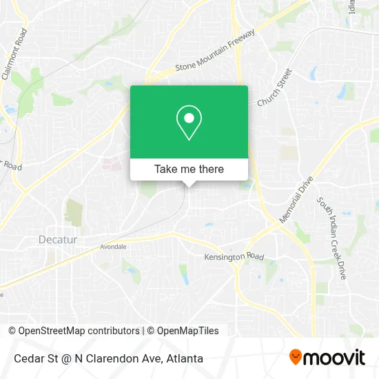 Cedar St @ N Clarendon Ave map