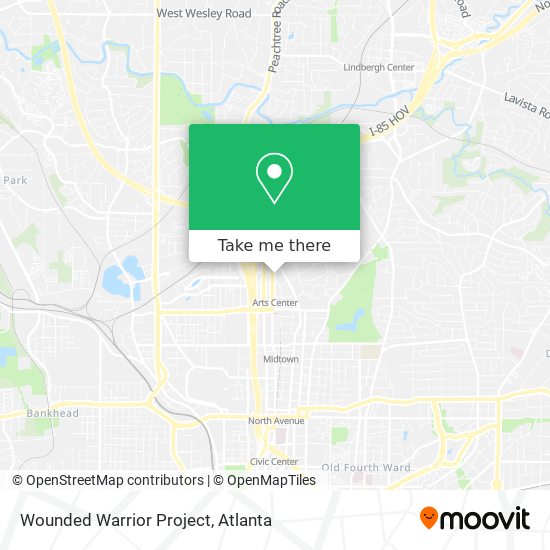 Mapa de Wounded Warrior Project
