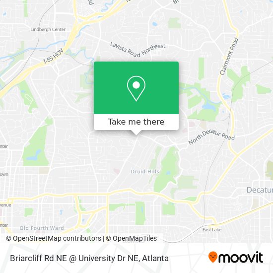 Briarcliff Rd NE @ University Dr NE map