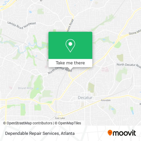 Dependable Repair Services map