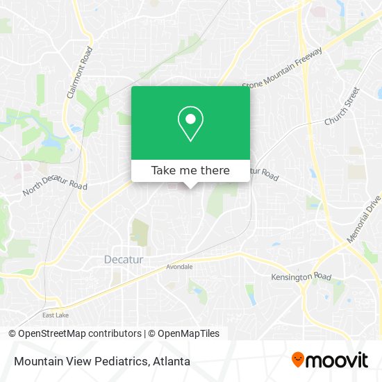 Mountain View Pediatrics map