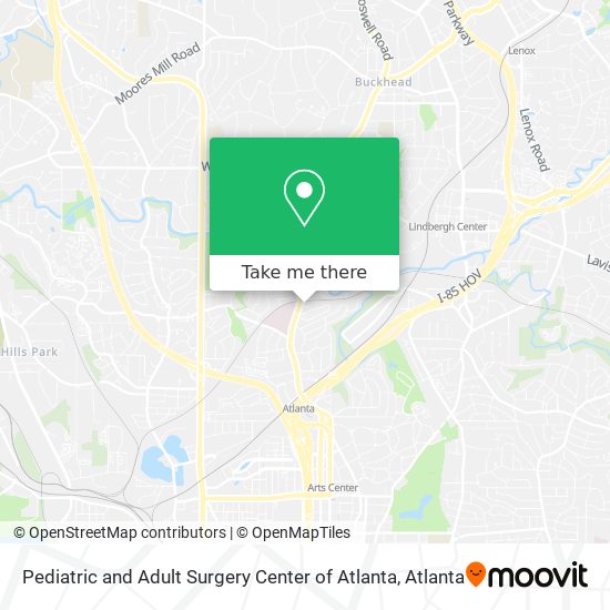 Pediatric and Adult Surgery Center of Atlanta map