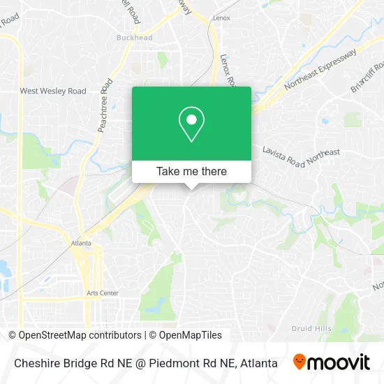 Mapa de Cheshire Bridge Rd NE @ Piedmont Rd NE