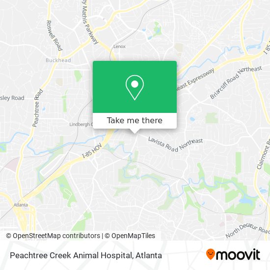 Mapa de Peachtree Creek Animal Hospital