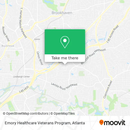 Mapa de Emory Healthcare Veterans Program