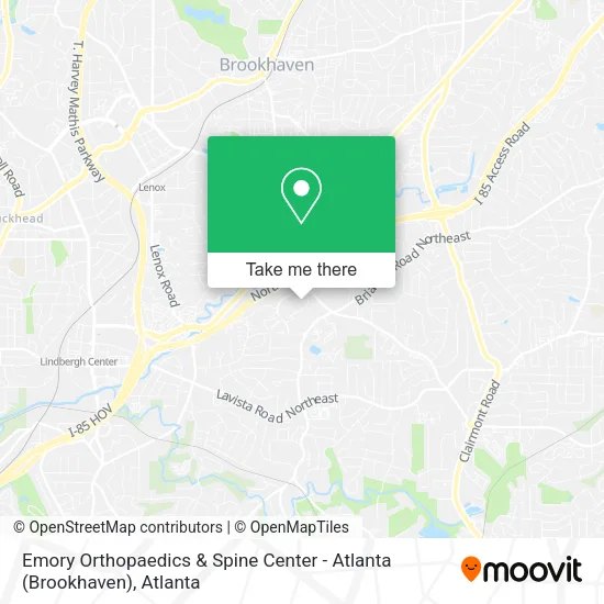 Emory Orthopaedics & Spine Center - Atlanta (Brookhaven) map