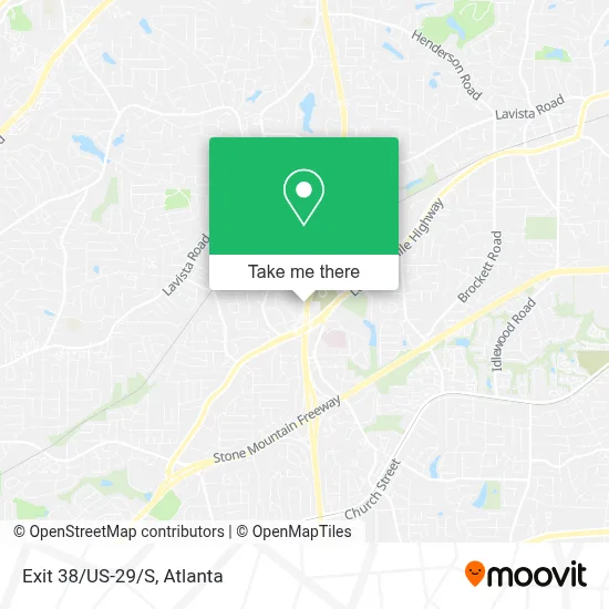 Exit 38/US-29/S map