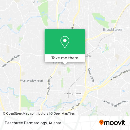 Mapa de Peachtree Dermatology