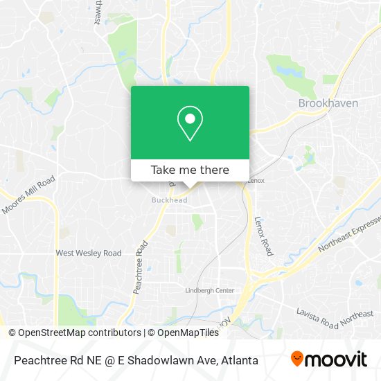 Peachtree Rd NE @ E Shadowlawn Ave map