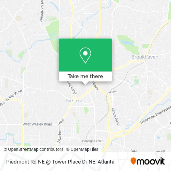 Mapa de Piedmont Rd NE @ Tower Place Dr NE