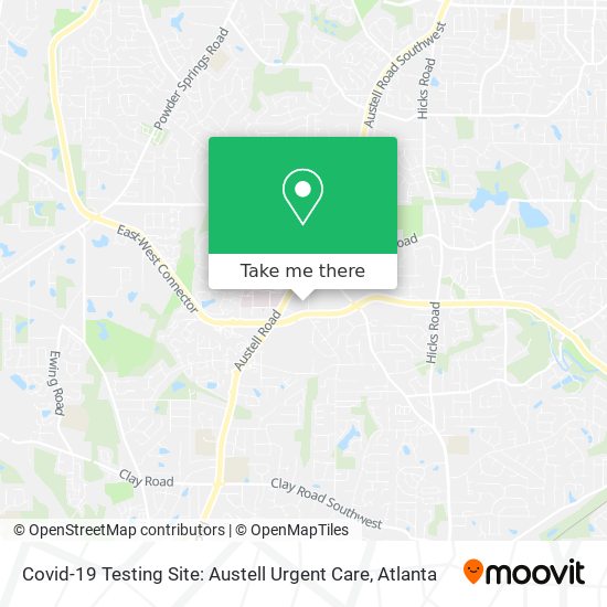 Mapa de Covid-19 Testing Site: Austell Urgent Care