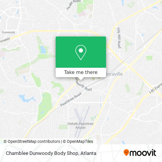 Chamblee Dunwoody Body Shop map