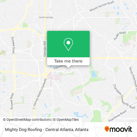 Mighty Dog Roofing - Central Atlanta map