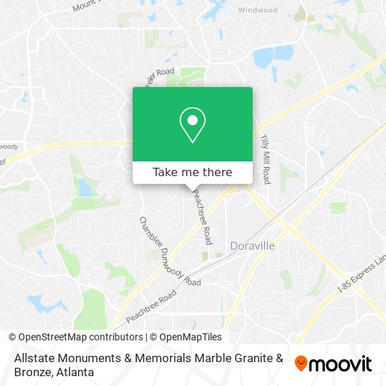 Allstate Monuments & Memorials Marble Granite & Bronze map