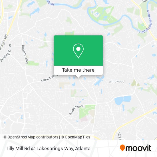 Tilly Mill Rd @ Lakesprings Way map