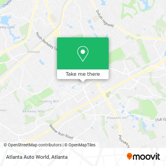 Atlanta Auto World map