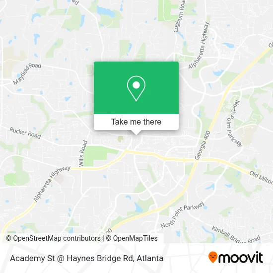 Mapa de Academy St @ Haynes Bridge Rd
