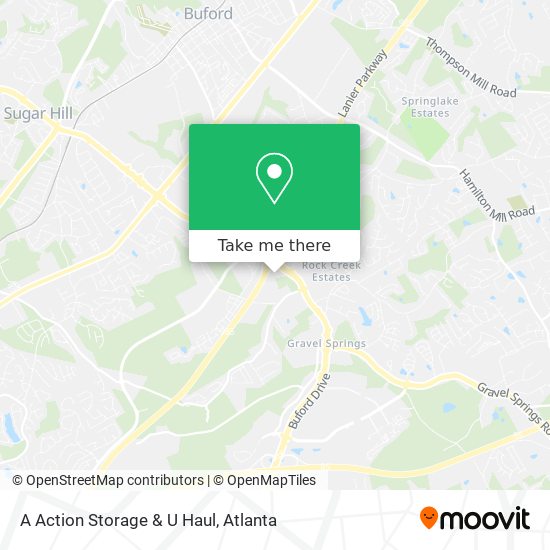 A Action Storage & U Haul map
