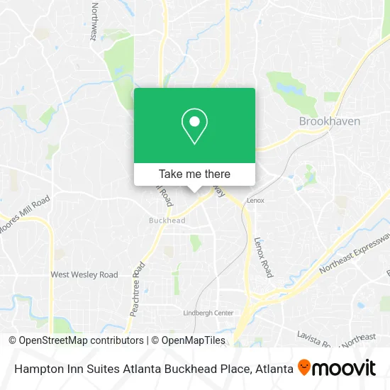 Mapa de Hampton Inn Suites Atlanta Buckhead Place