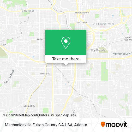 Mechanicsville Fulton County GA USA map