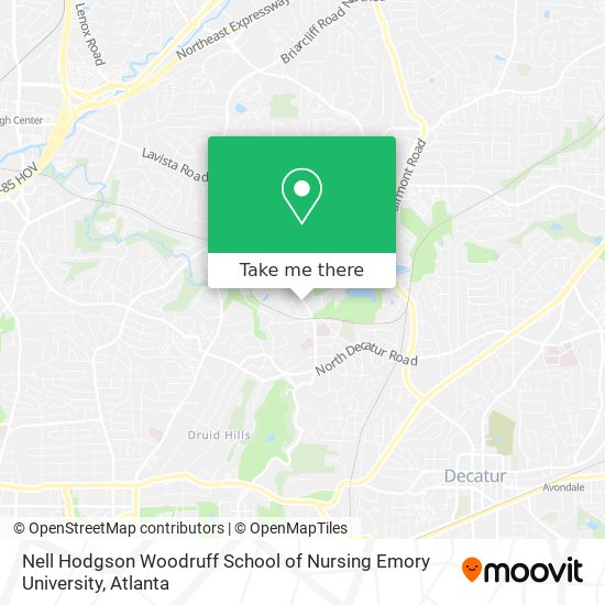Mapa de Nell Hodgson Woodruff School of Nursing Emory University