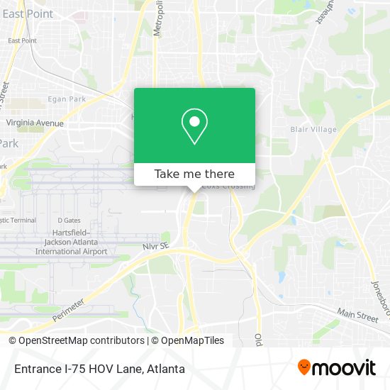 Entrance I-75 HOV Lane map