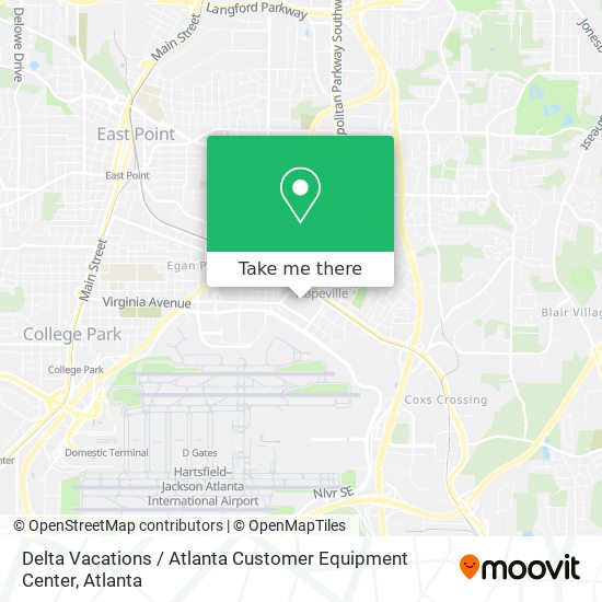 Mapa de Delta Vacations / Atlanta Customer Equipment Center