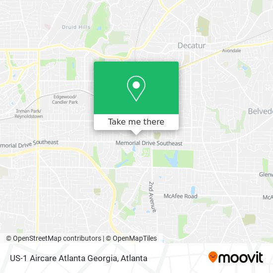 Mapa de US-1 Aircare Atlanta Georgia