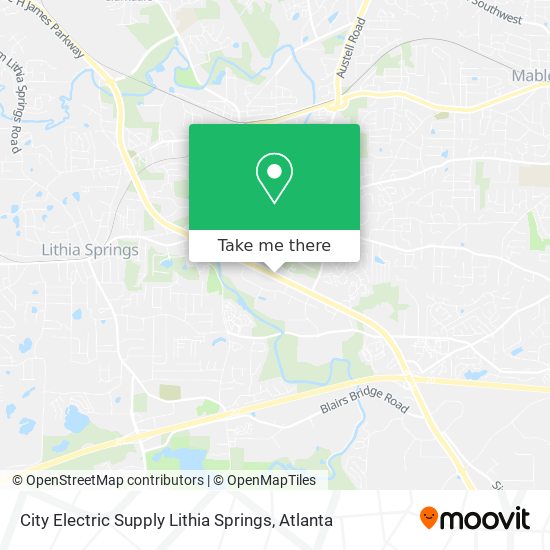 City Electric Supply Lithia Springs map