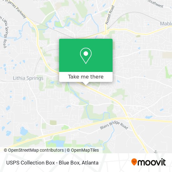 USPS Collection Box - Blue Box map