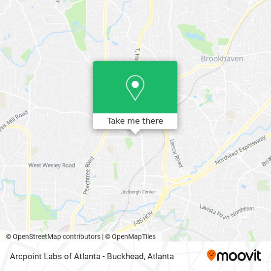 Mapa de Arcpoint Labs of Atlanta - Buckhead